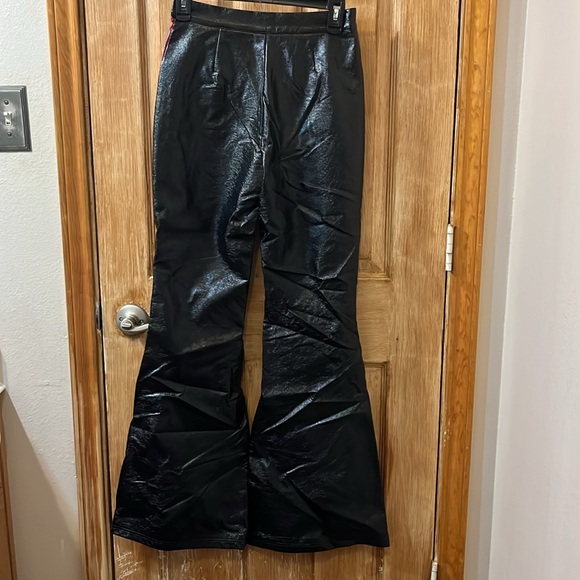 Cynthia Rowley Racing Stripe Black Vinyl Pants - Picture 7 of 8